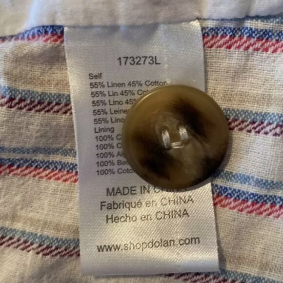 Anthropologie Dolan Left Coast Cream Anna Striped Linen Blazer - Picture 14 of 15